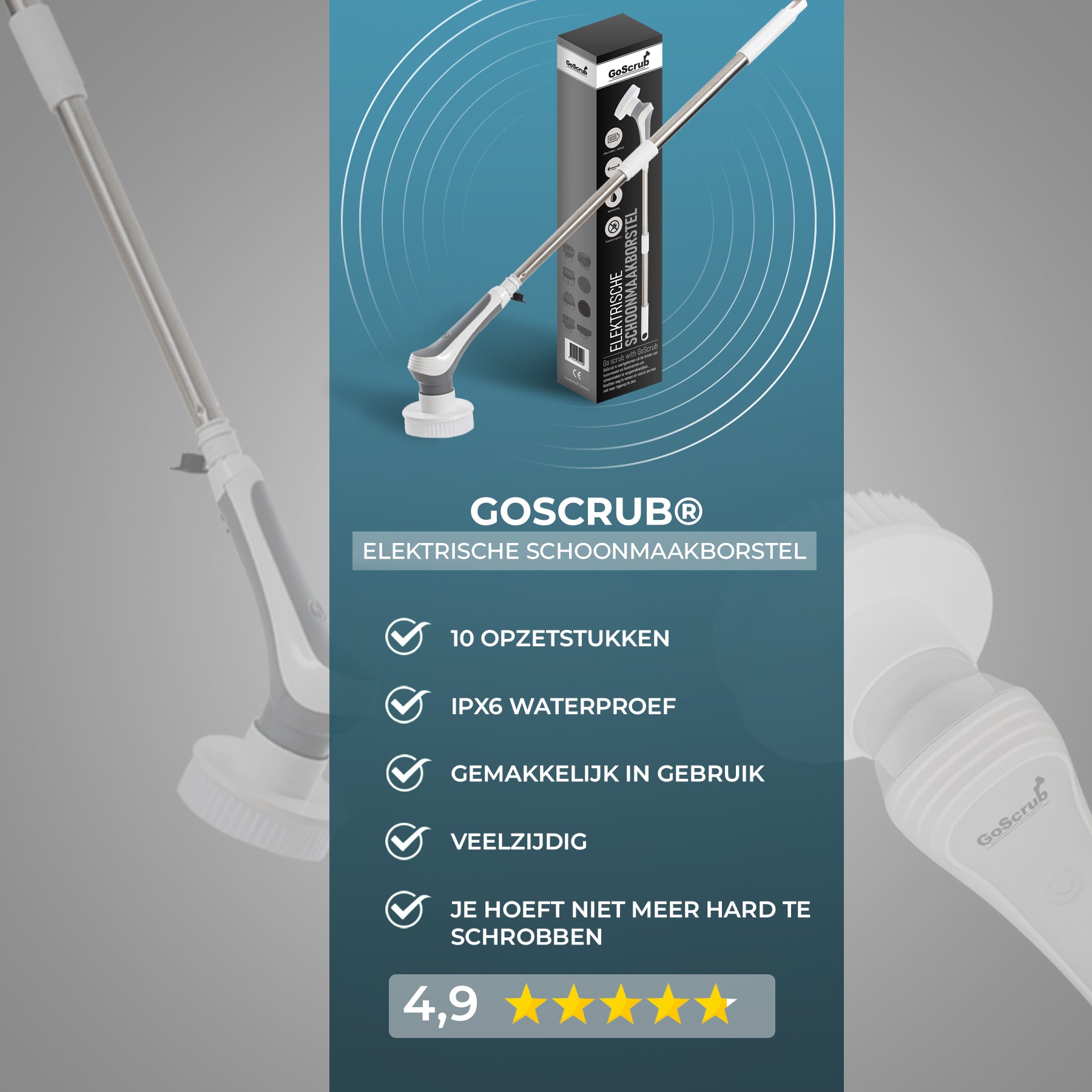 GoScrub® borstelset met 10 opzetstukken voor de Cleaning Master