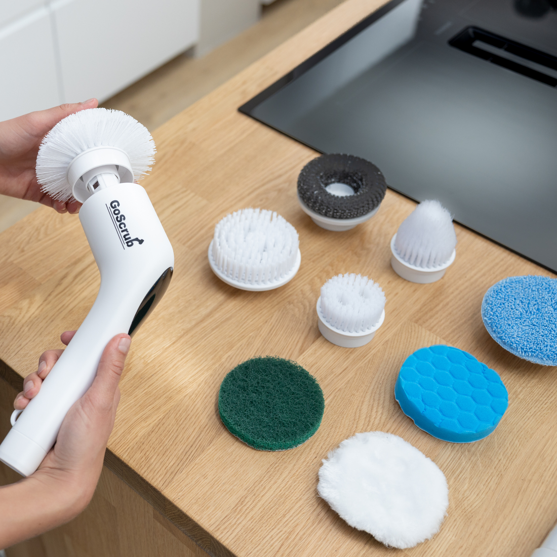 GoScrub® borstelset met 9 opzetstukken voor de Cleaning King V2