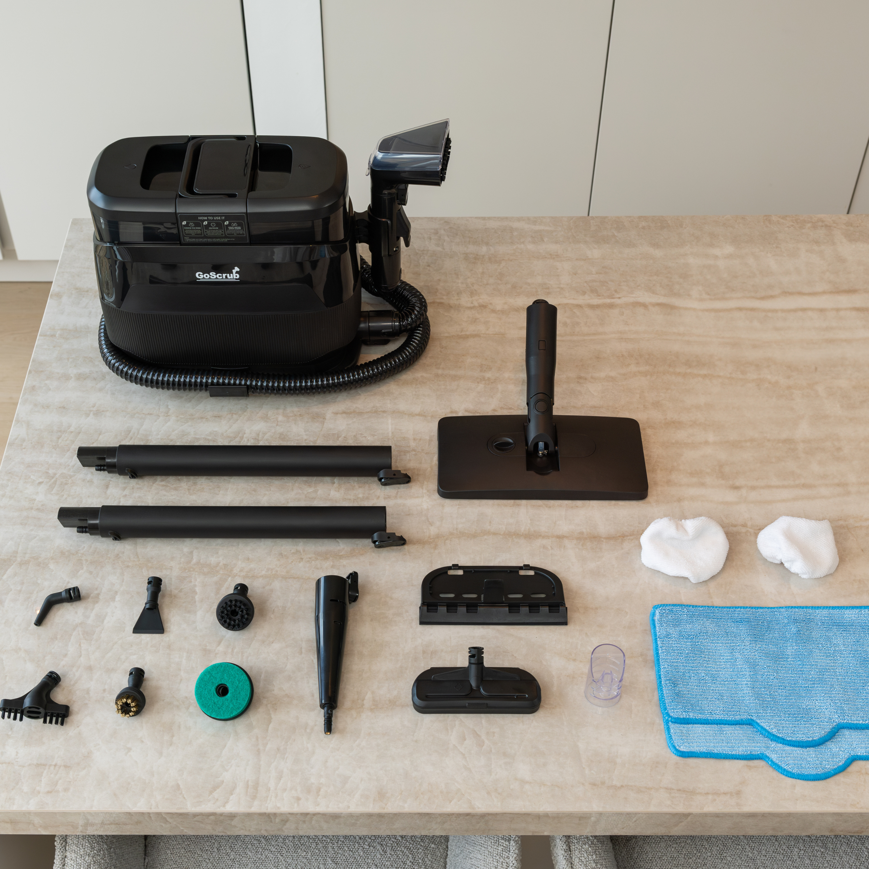GoScrub® 3-in-1 Tapijtreiniger PRO met Vloermop &amp; Stoomfunctie