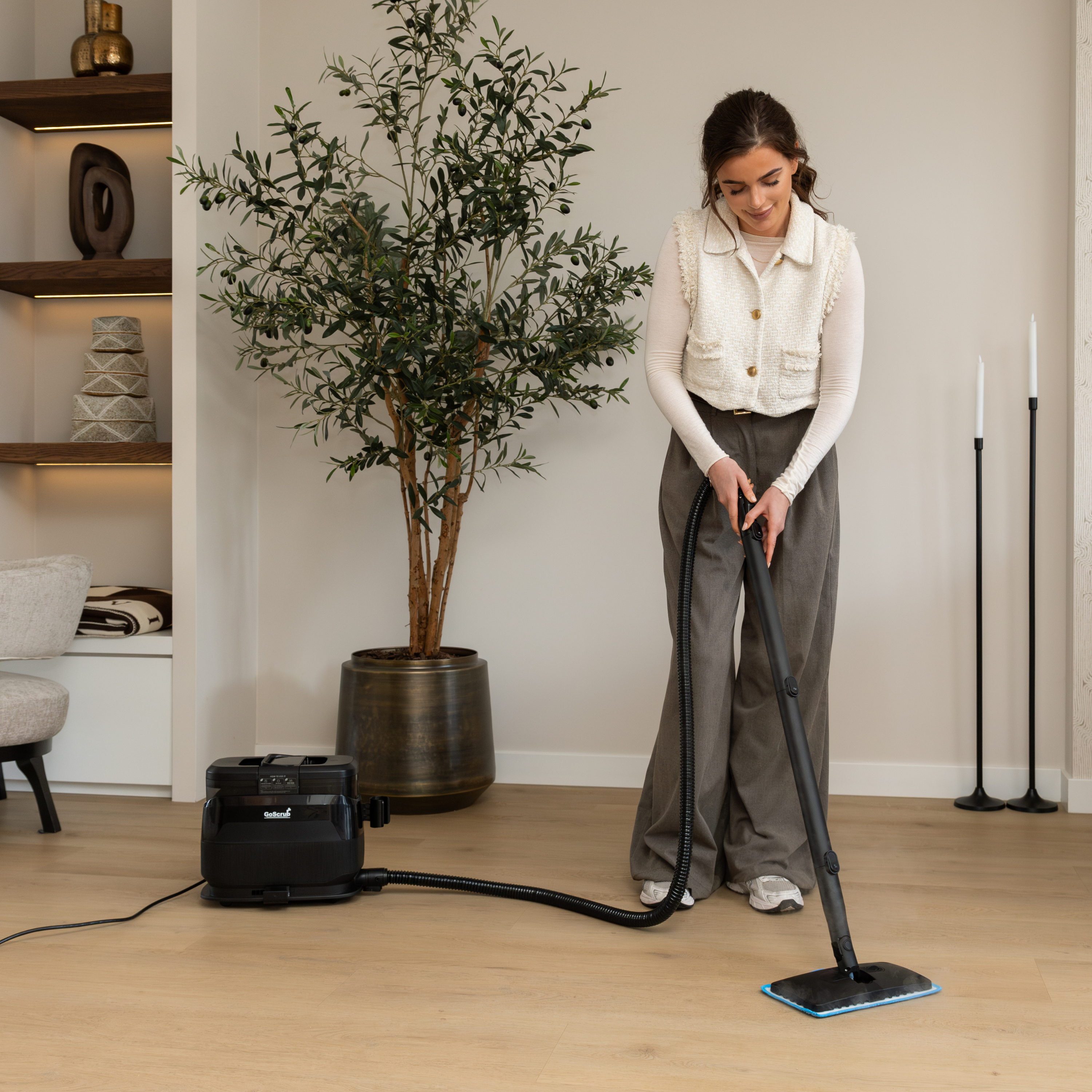 GoScrub® 3-in-1 Tapijtreiniger PRO met Vloermop &amp; Stoomfunctie