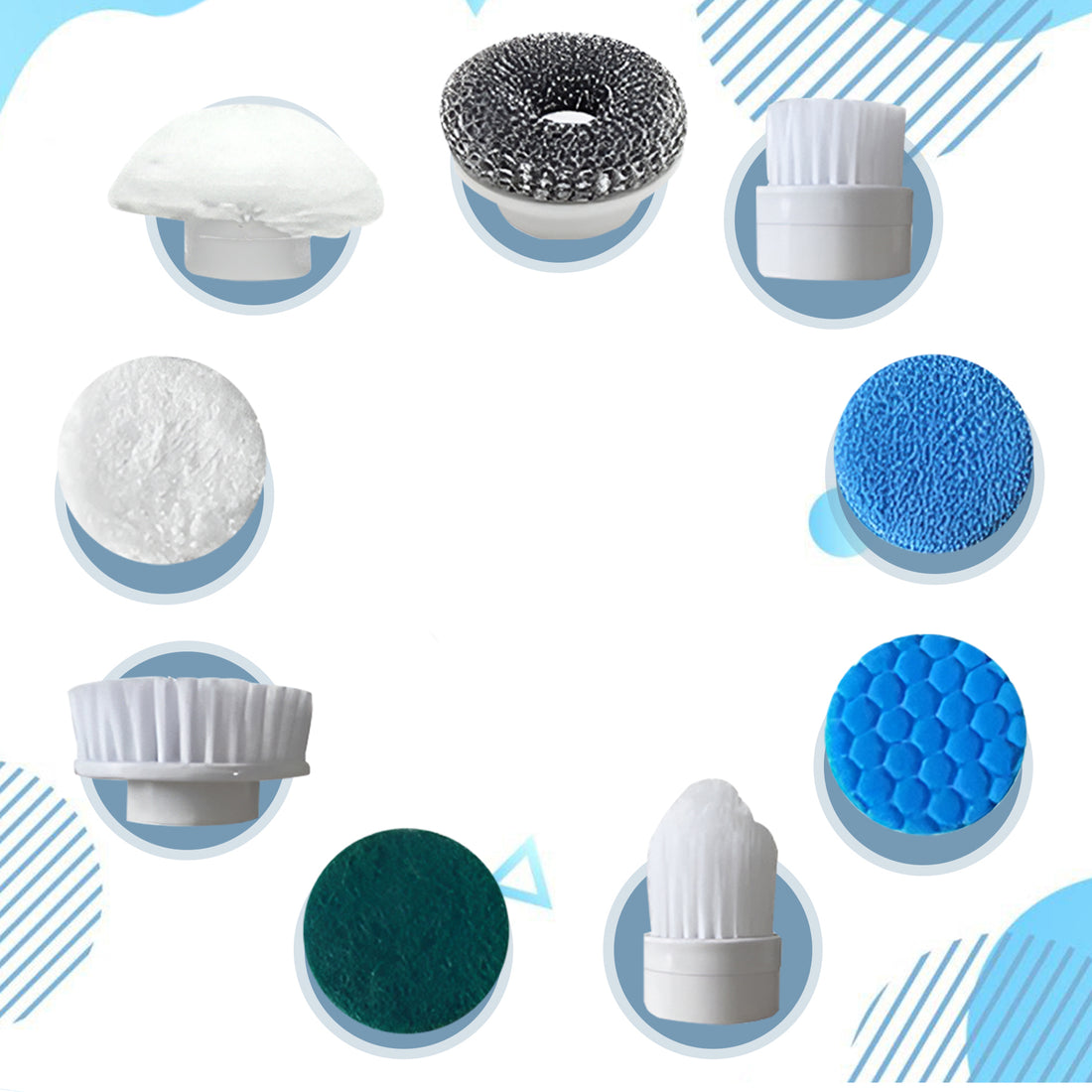 GoScrub® borstelset met 9 opzetstukken voor de Cleaning King V2