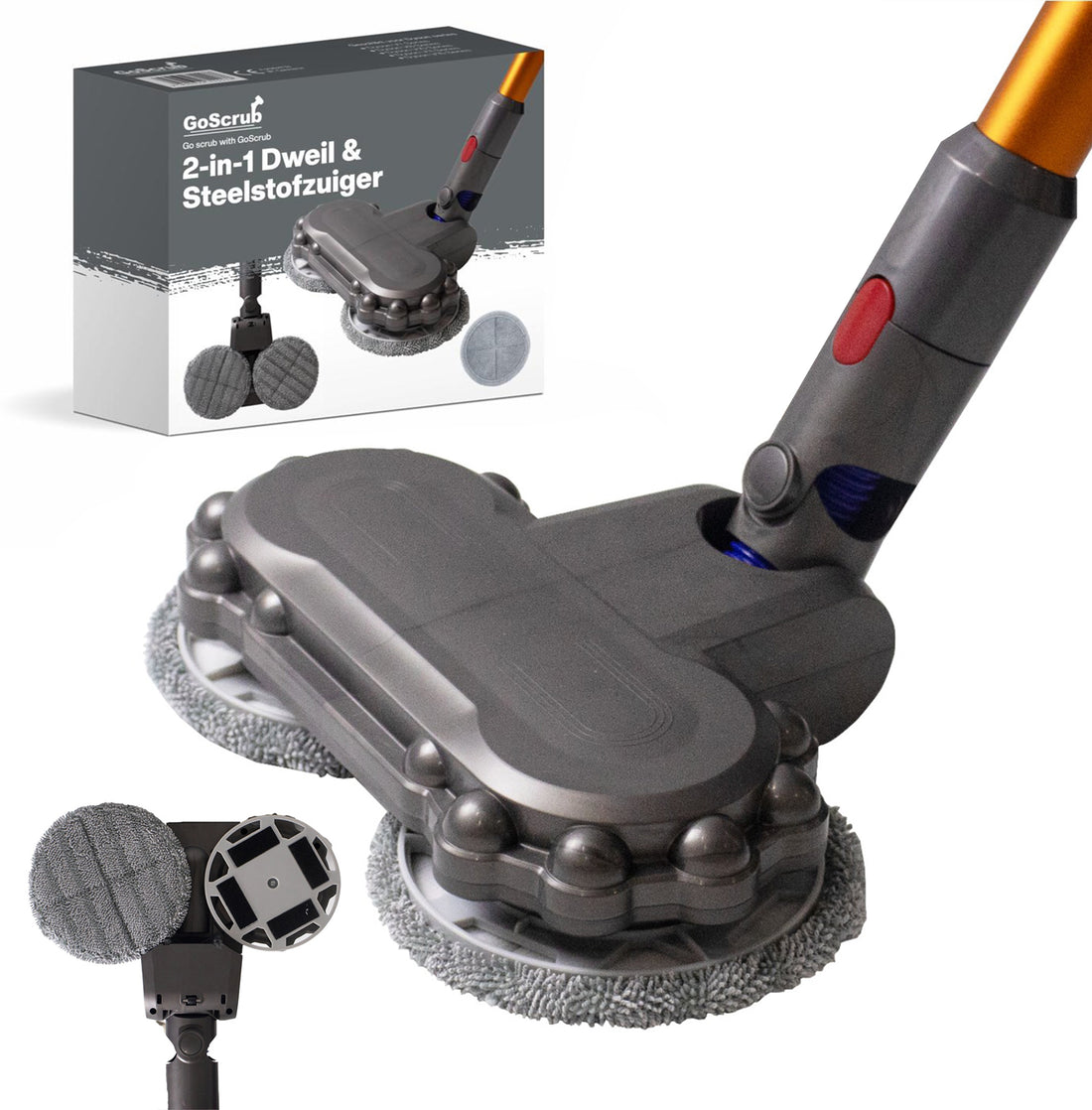 GoScrub® Elektrische Dweil geschikt voor Dyson Steelstofzuiger