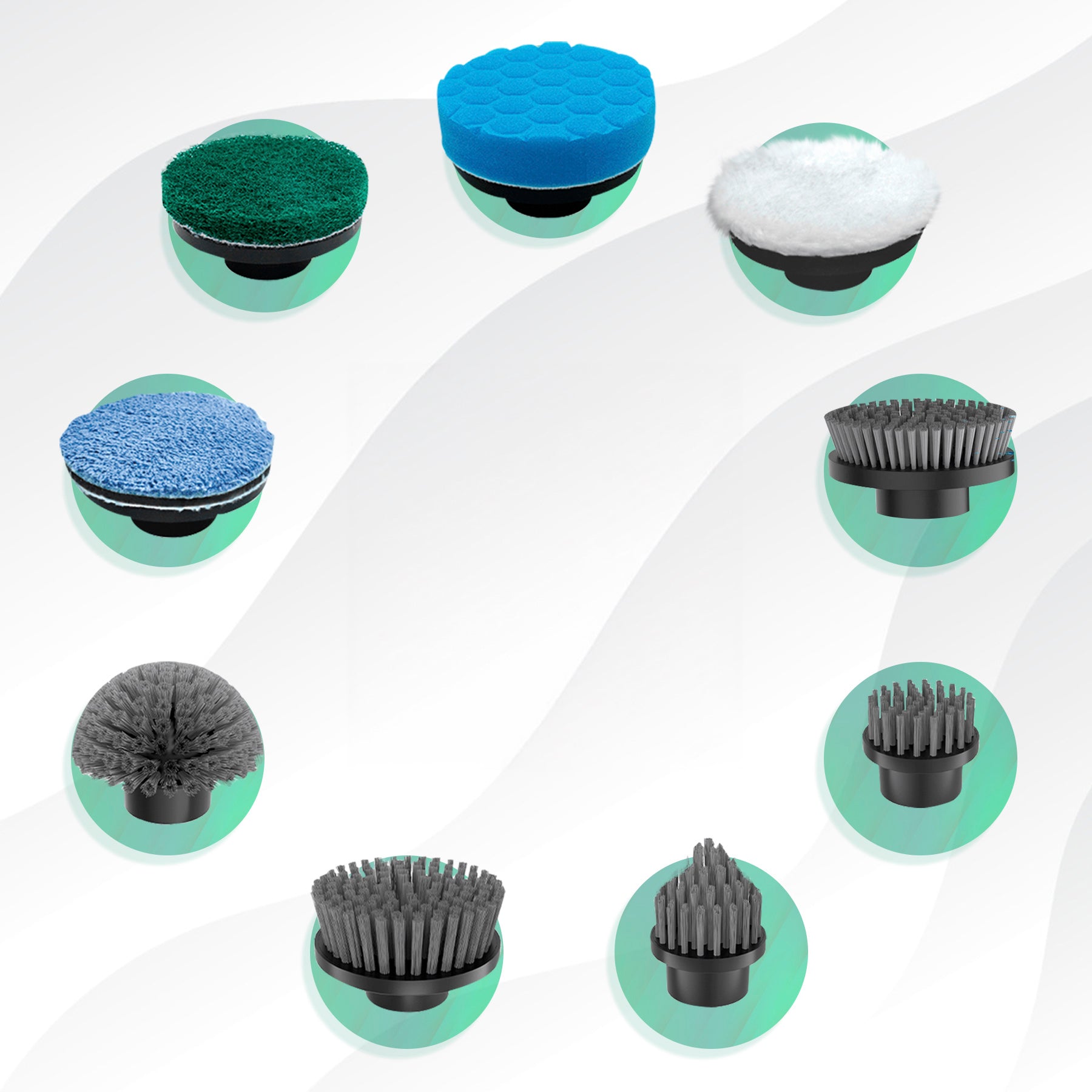 GoScrub® brush set with 8 attachments for the Cleaning Hero V1