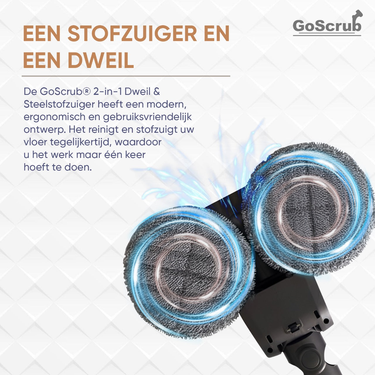 GoScrub® Elektrische Dweil geschikt voor Dyson Steelstofzuiger