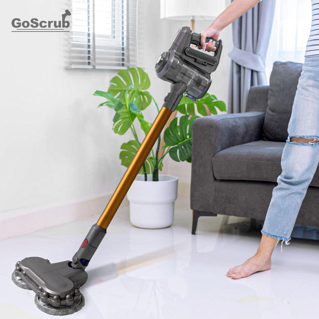 GoScrub® Elektrische Dweil geschikt voor Dyson Steelstofzuiger