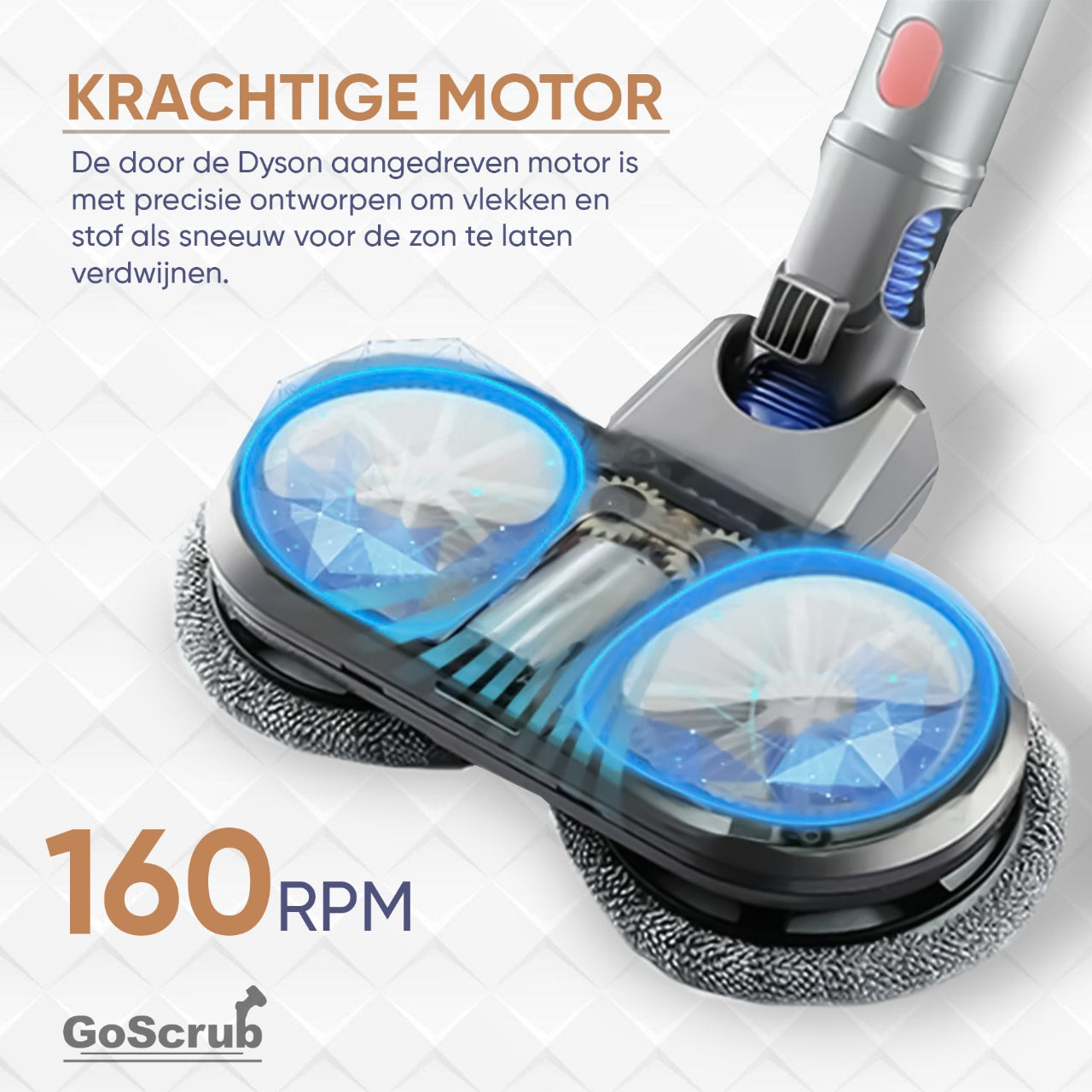 GoScrub® Elektrische Dweil geschikt voor Dyson Steelstofzuiger