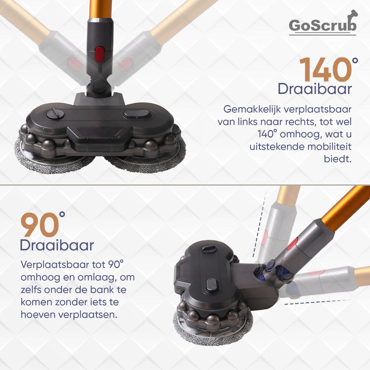 GoScrub® Elektrische Dweil geschikt voor Dyson Steelstofzuiger